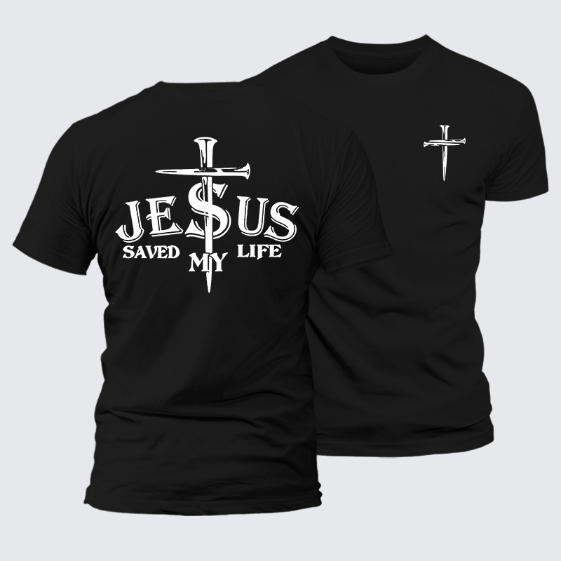 Man Of God Husband Dad Jesus God Christian Cotton T-Shirt