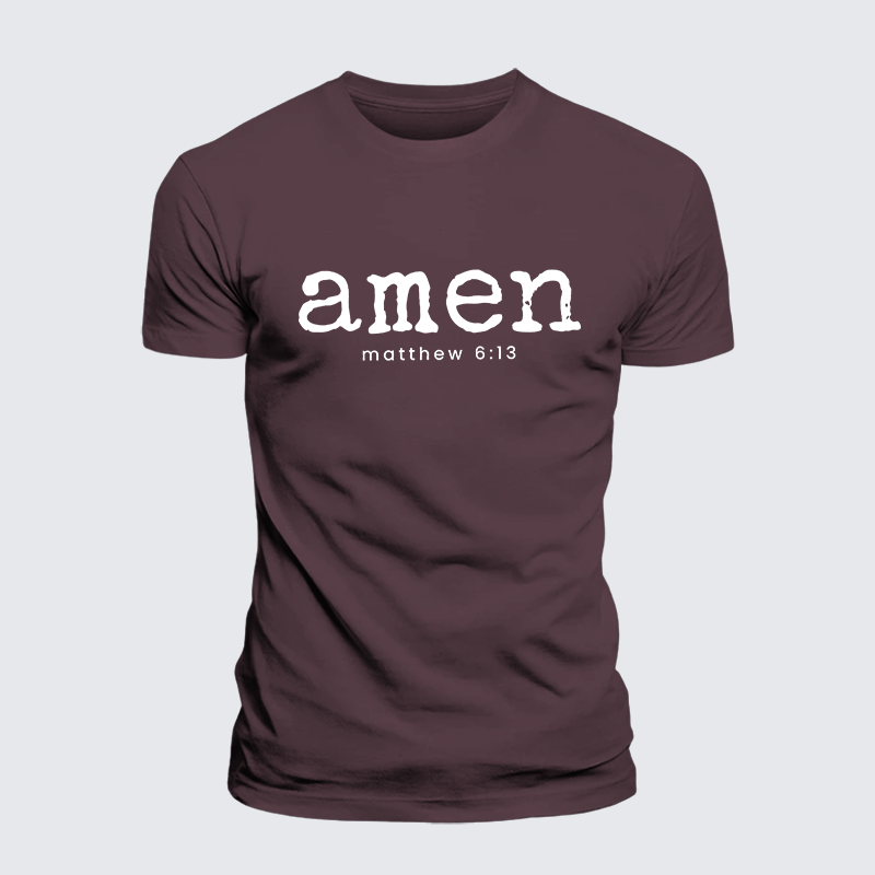 Amen Matthew 6:13 Jesus God Christian Premium Mercerized Cotton Tee