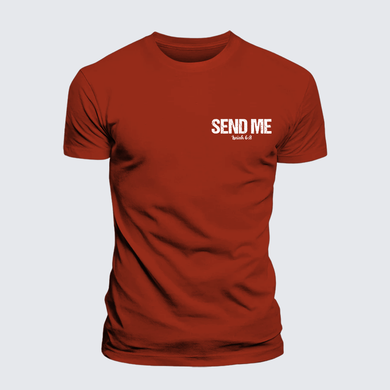 Isaiah 6:8 - SEND ME Jesus God Christian Premium Mercerized Cotton Tee