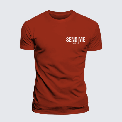 Isaiah 6:8 - SEND ME Jesus God Christian Premium Mercerized Cotton Tee