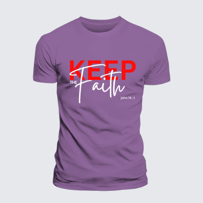 Keep The Faith Jesus God Christian Premium Mercerized Cotton Tee