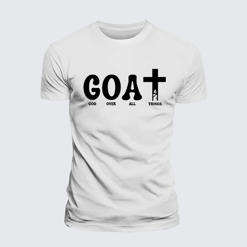 God Over All Things Jesus God Christian Premium Mercerized Cotton Tee