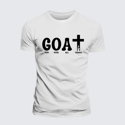 God Over All Things Jesus God Christian Premium Mercerized Cotton Tee