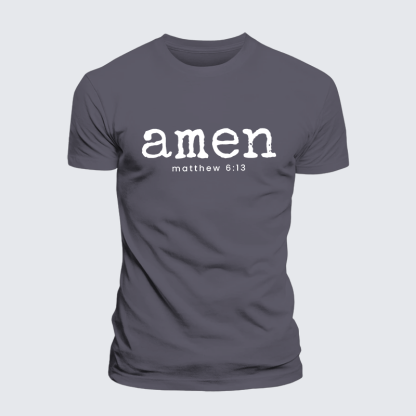Amen Matthew 6:13 Jesus God Christian Premium Mercerized Cotton Tee