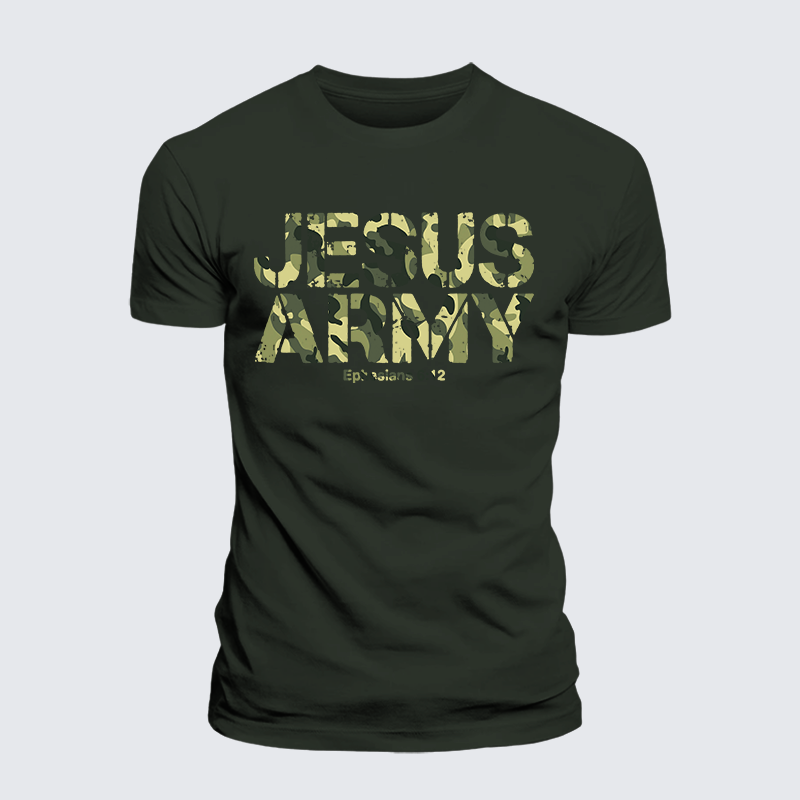 Jesus Army Jesus God Christian Premium Mercerized Cotton Tee