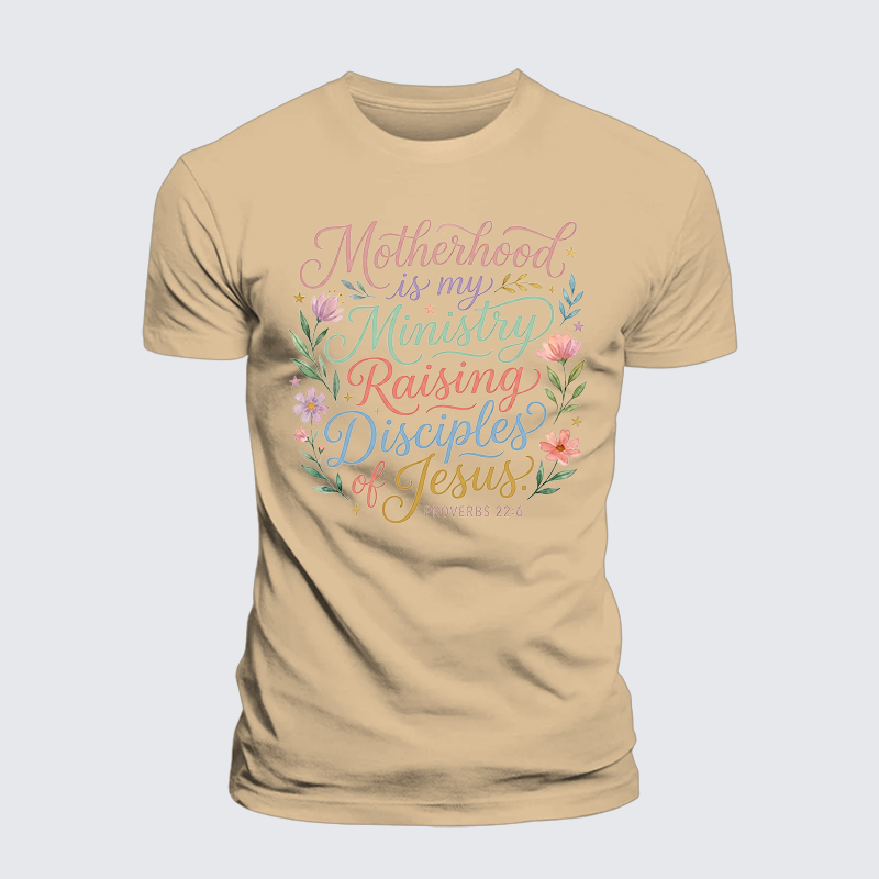 Motherhood Is My Ministry Jesus God Christian Premium Mercerized Cotton Tee