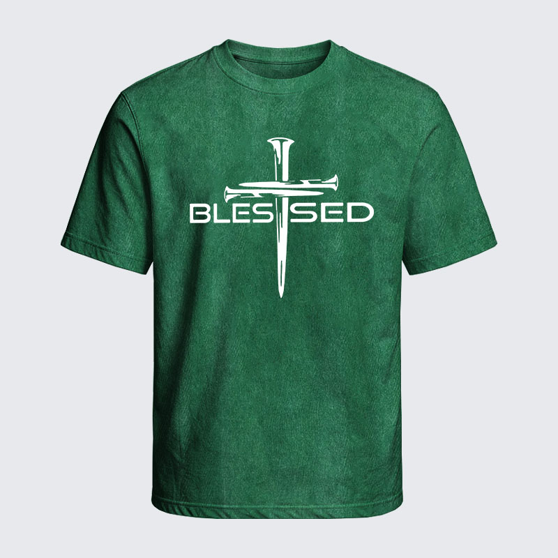 Washed T-Shirt - Cross Blessed