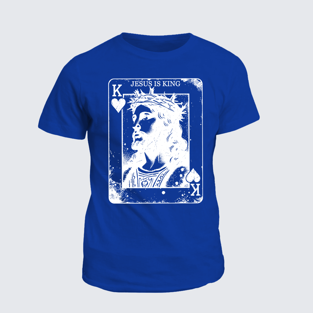 Jesus Is King Card Jesus God Christian Cotton T-Shirt