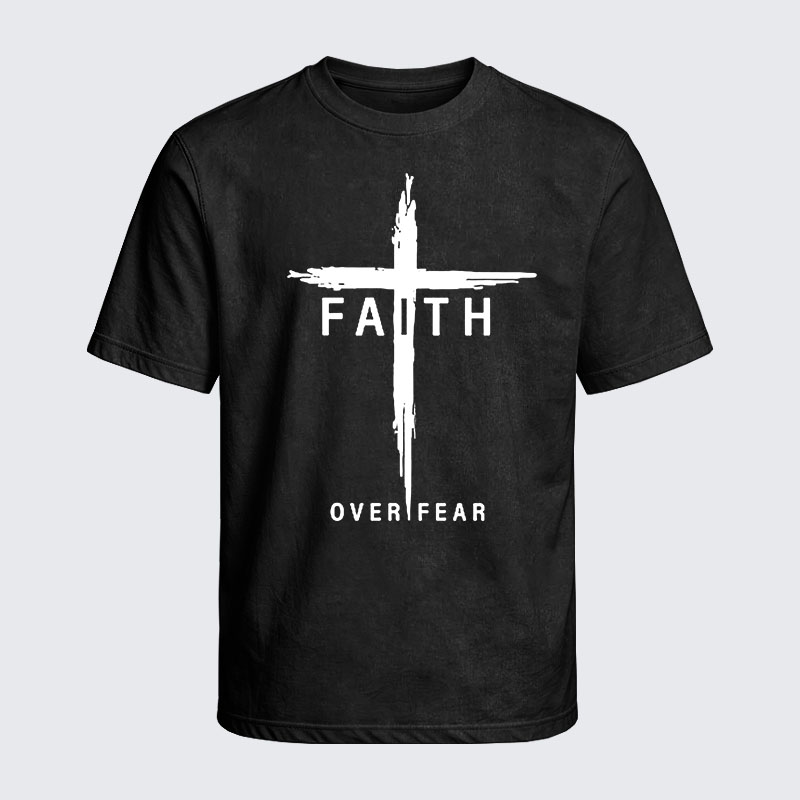 Washed T-Shirt - Faith Over Fear Cross