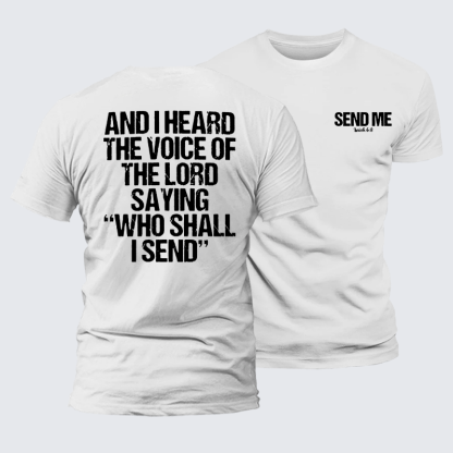 Send Me Isaiah 6:8 Jesus God Christian Premium Mercerized Cotton Tee