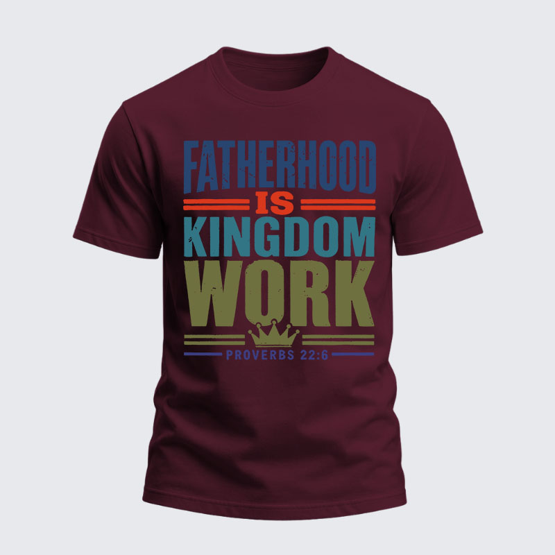 Heavyweight Cotton Tee - Fatherhood is Kingdom Work