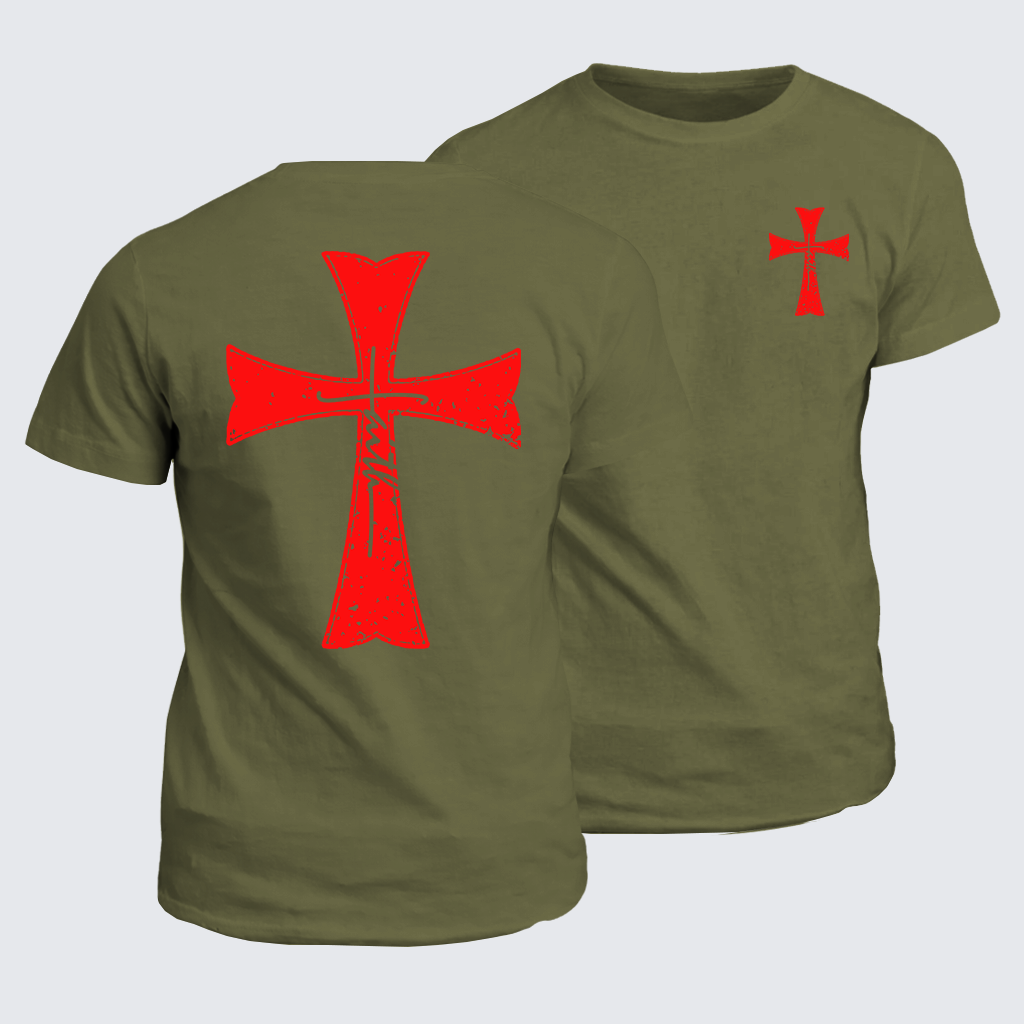 Knights Templar Crusader Cross Jesus God Christian Cotton T-Shirt