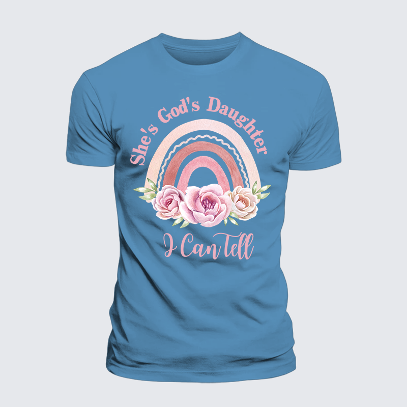 She's God's Daughter I Can Tell Jesus God Christian Premium Mercerized Cotton Tee