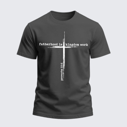 Heavyweight Cotton Tee - Fatherhood is Kingdom Work
