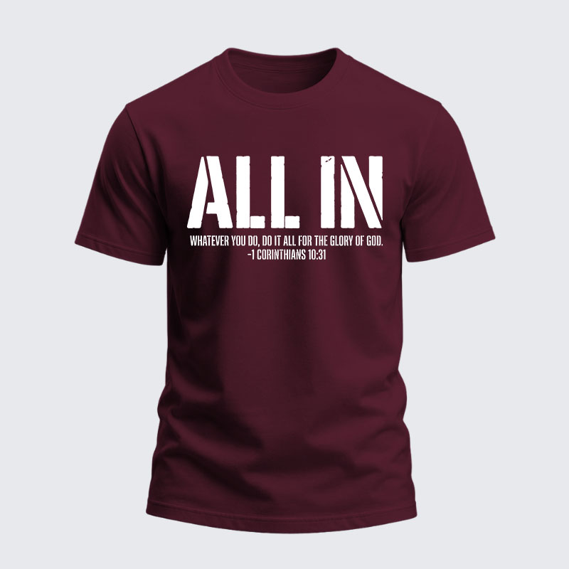 Heavyweight Cotton Tee - All In 1 Corinthians 10:31