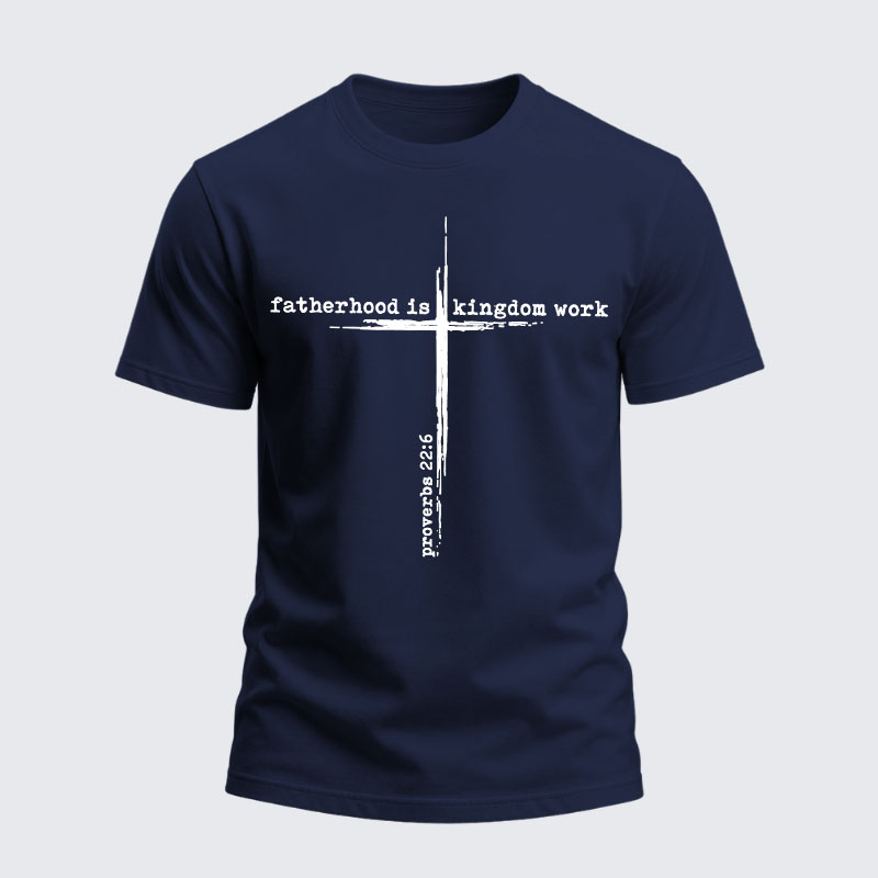 Heavyweight Cotton Tee - Fatherhood is Kingdom Work