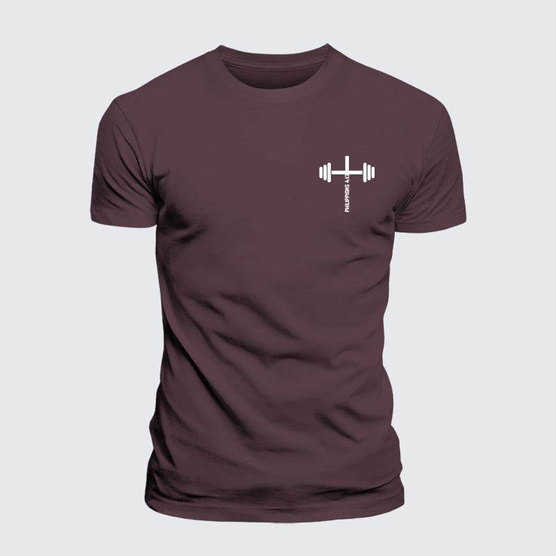 Fitness Philippians 4:13 Jesus God Christian Premium Mercerized Cotton Tee