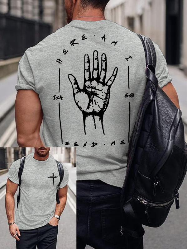 Here I Am Send Me - Bible Verse Isaiah 6:8 Jesus God Christian Cotton T-Shirt