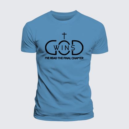 God Wins Jesus God Christian Premium Mercerized Cotton Tee