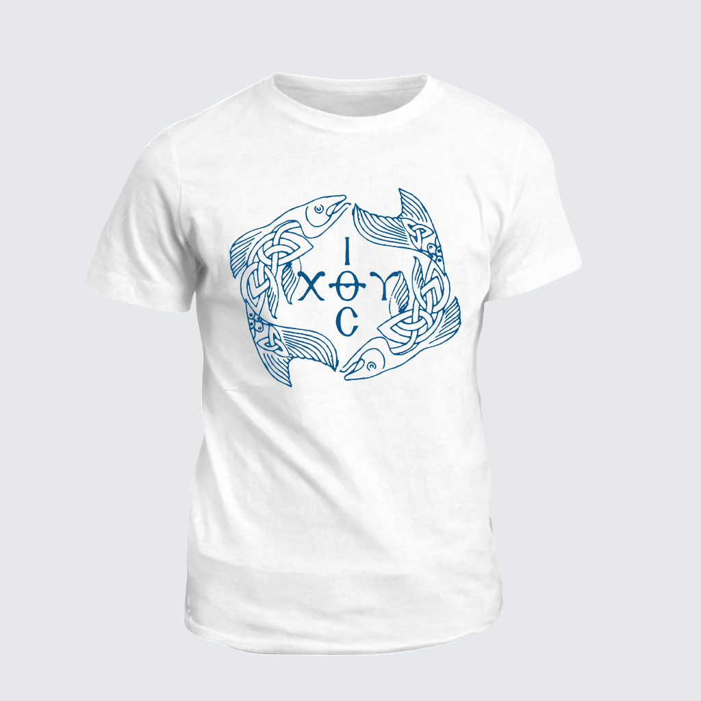 Celtic Ichthys Fish Jesus God Christian Cotton T-Shirt