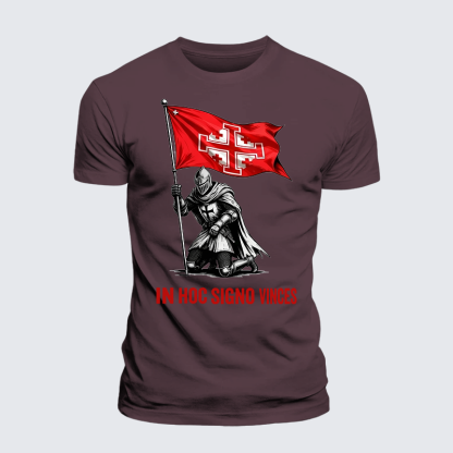 In Hoc Signo Vinces Jesus God Christian Premium Mercerized Cotton Tee