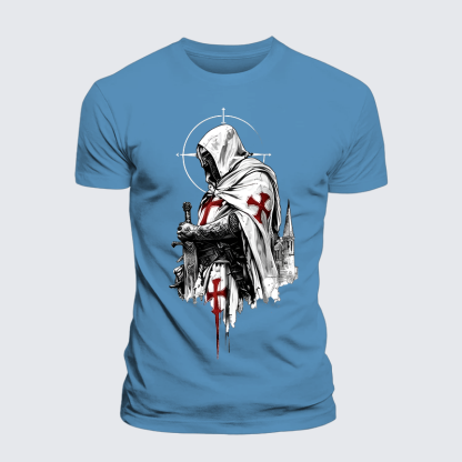 Crusader Spirit Jesus God Christian Premium Mercerized Cotton Tee