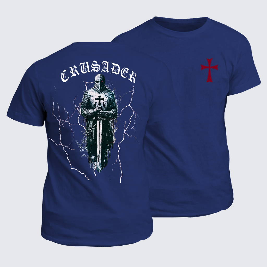 Crusader Jesus God Christian Cotton T-Shirt