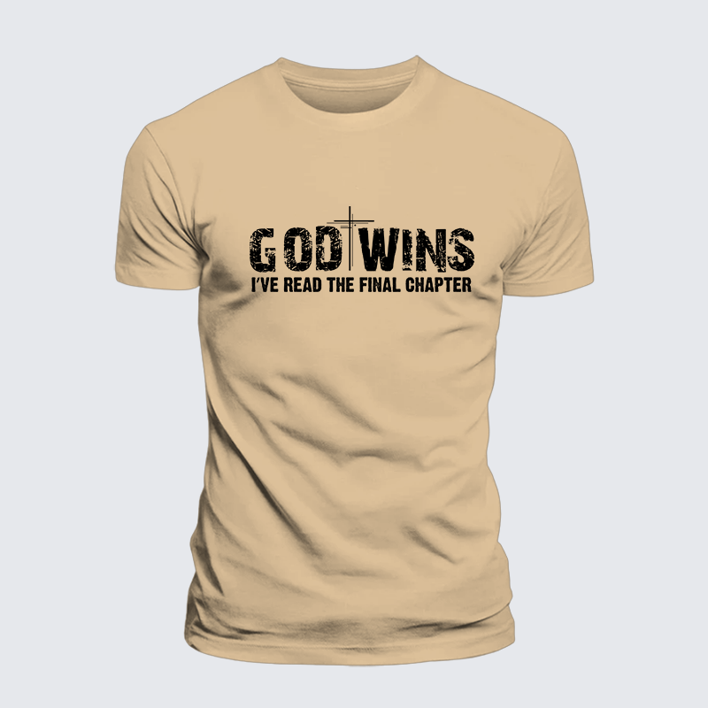 God Wins I've Read the Final Chapter Jesus God Christian Premium Mercerized Cotton Tee