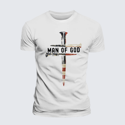 Man Of God Jesus God Christian Premium Mercerized Cotton Tee
