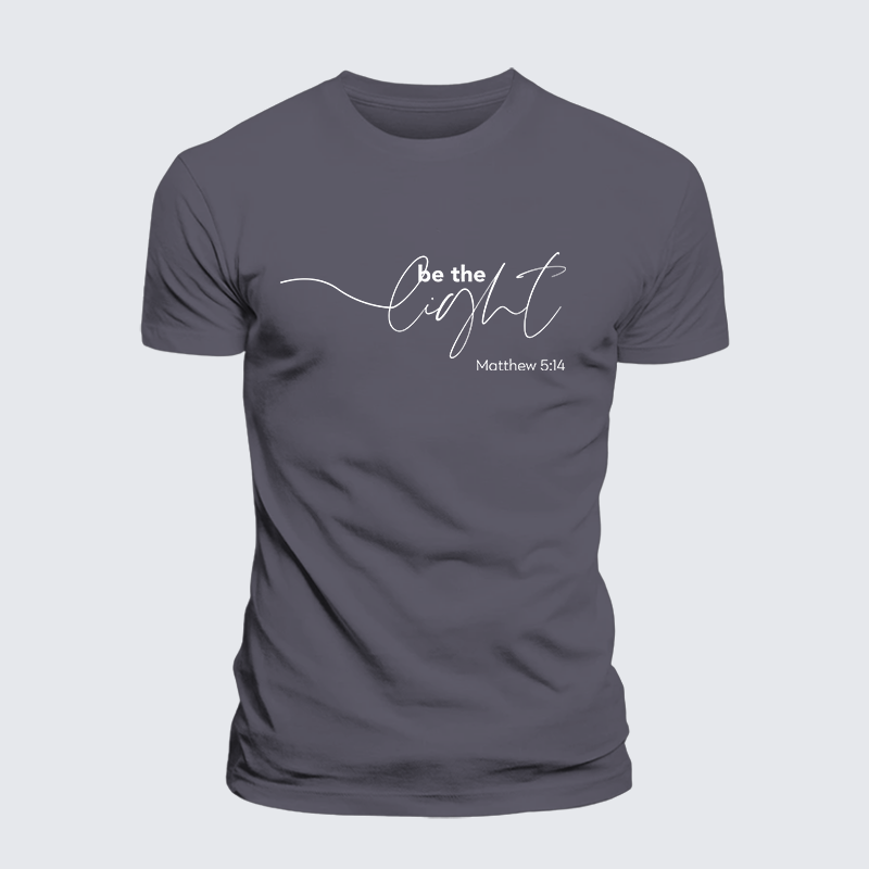 Be The Light Jesus God Christian Premium Mercerized Cotton Tee