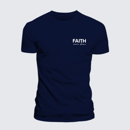Faith over Fear Jesus God Christian Cotton T-Shirt