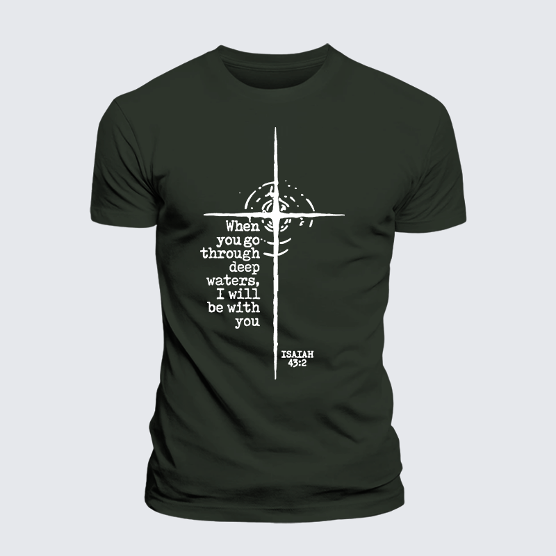 Be With You Jesus God Christian Premium Mercerized Cotton Tee