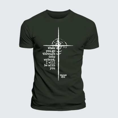 Be With You Jesus God Christian Premium Mercerized Cotton Tee