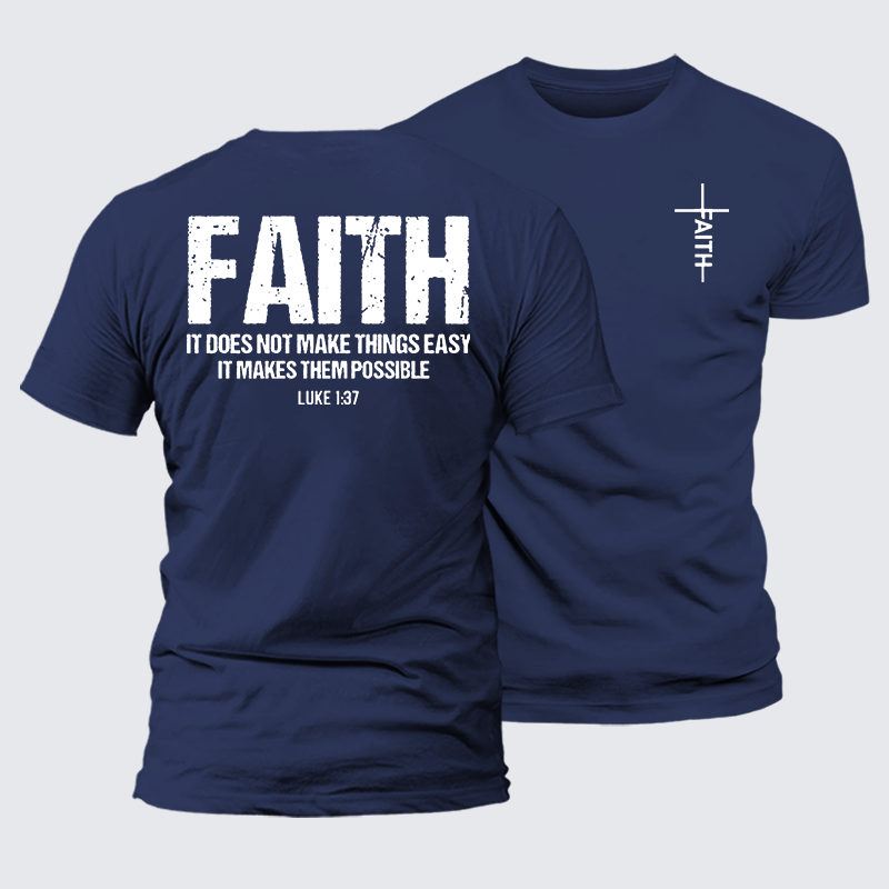 Faith Jesus God Christian Premium Mercerized Cotton Tee