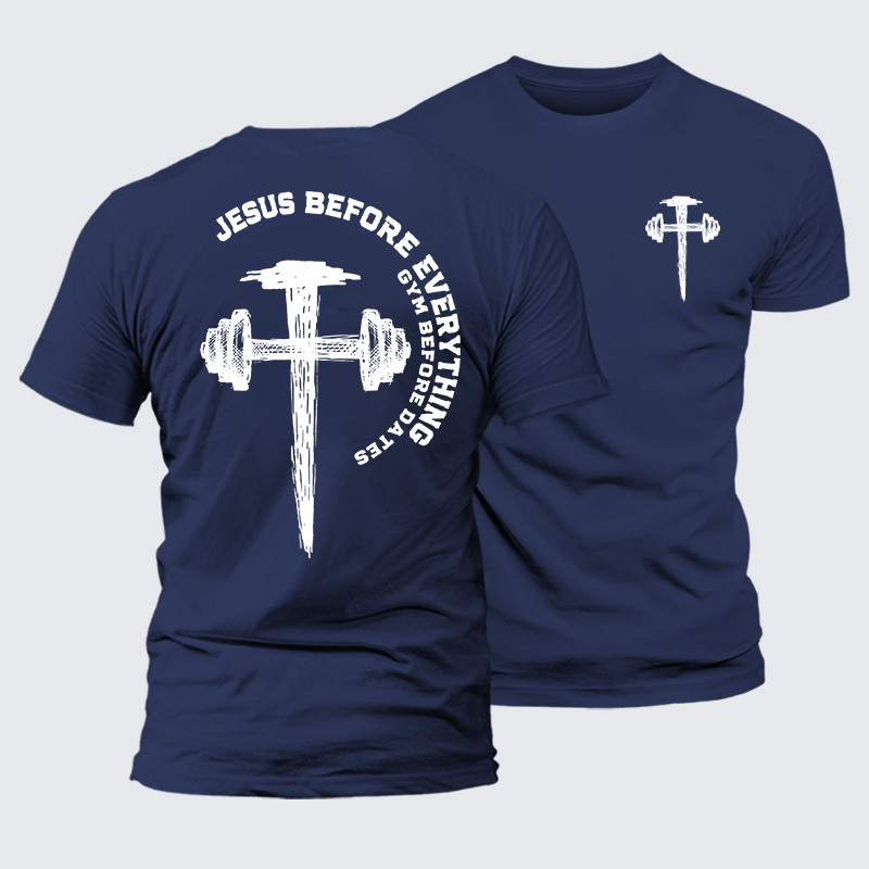 Jesus Before Everythimg Jesus God Christian Premium Mercerized Cotton Tee