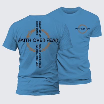 Faith Over Fear Jesus God Christian Premium Mercerized Cotton Tee