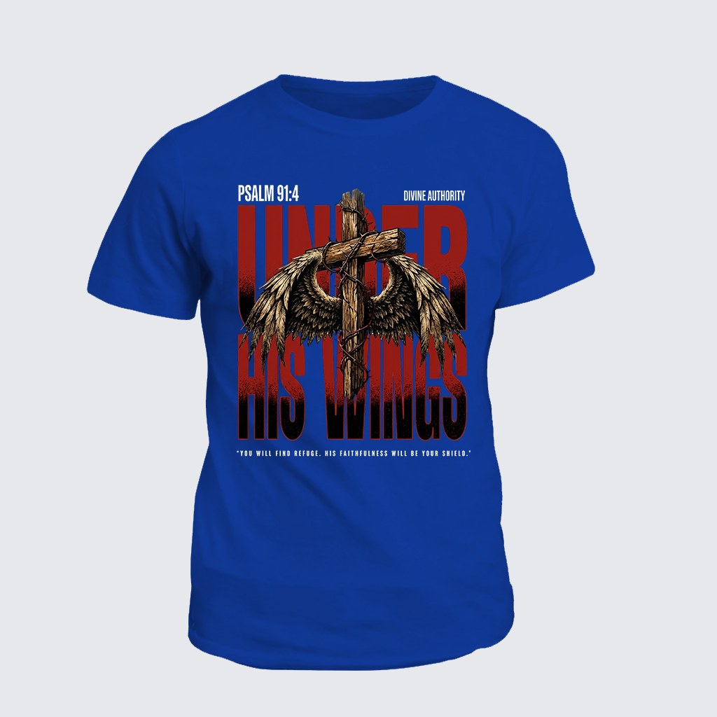 His Wings Jesus God Christian Cotton T-Shirt