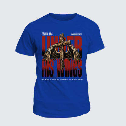 His Wings Jesus God Christian Cotton T-Shirt