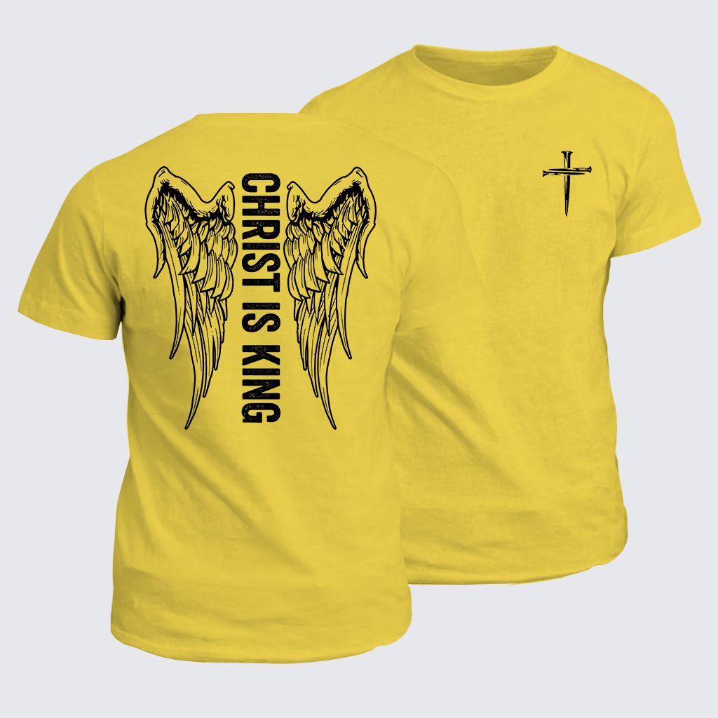 Christ Is King Wing Jesus God Christian Cotton T-Shirt