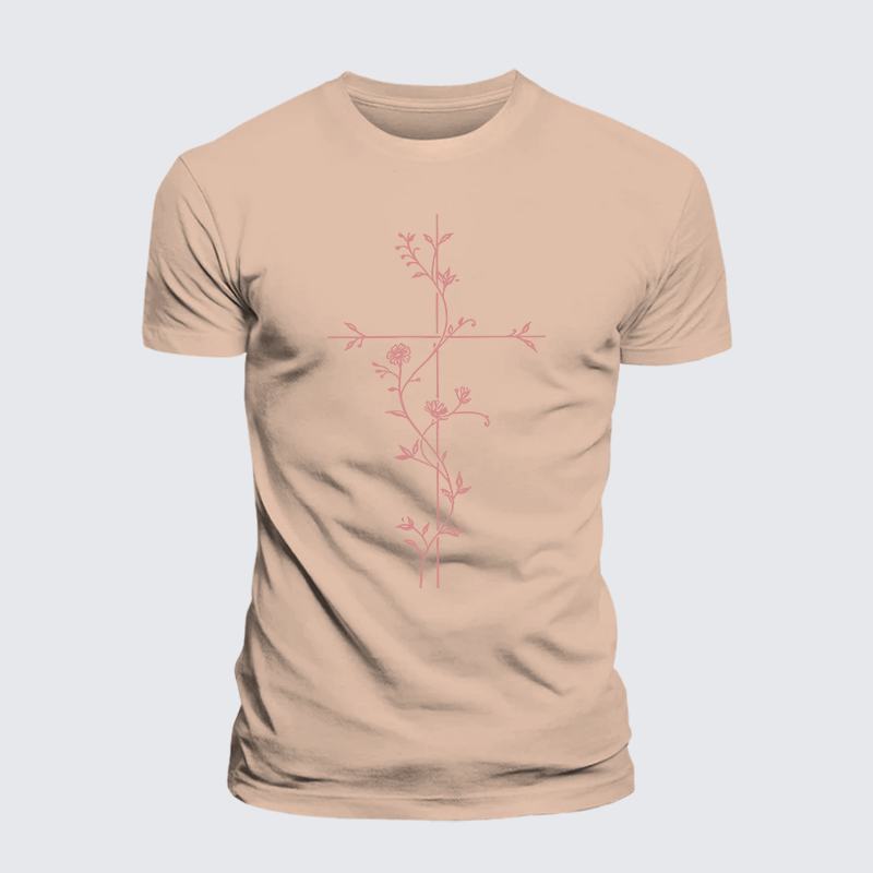 Grace in Bloom Jesus God Christian Premium Mercerized Cotton Tee