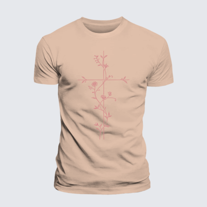 Grace in Bloom Jesus God Christian Premium Mercerized Cotton Tee