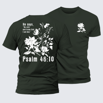 Psalm 46:10 Jesus God Christian Premium Mercerized Cotton Tee