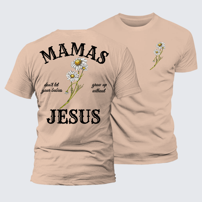 Blossoms Of Faith And Love Jesus God Christian Premium Mercerized Cotton Tee