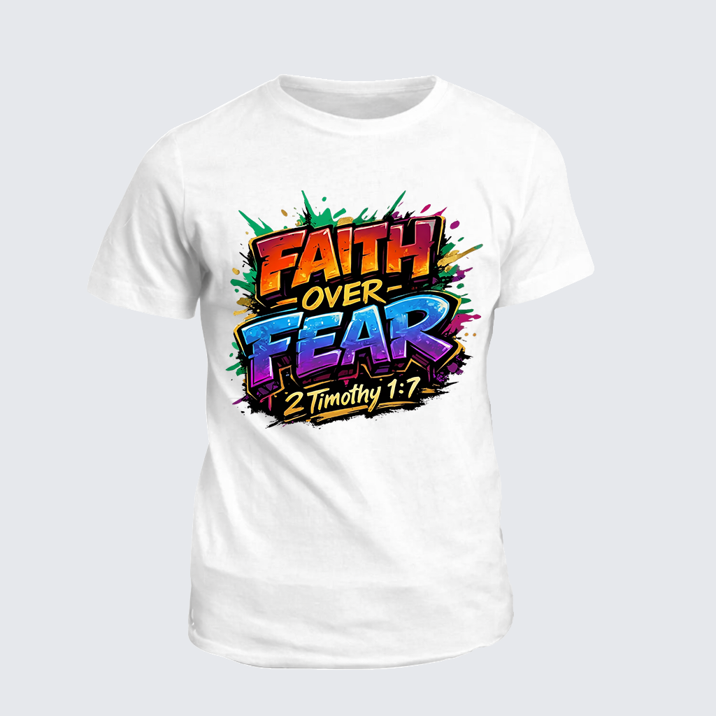 Faith Over Fear Jesus God Christian Cotton T-Shirt