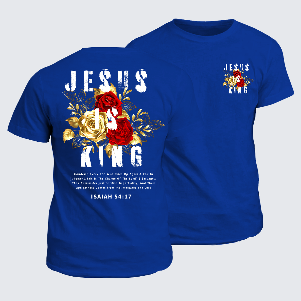 Jesus Is King Jesus God Christian Cotton T-Shirt