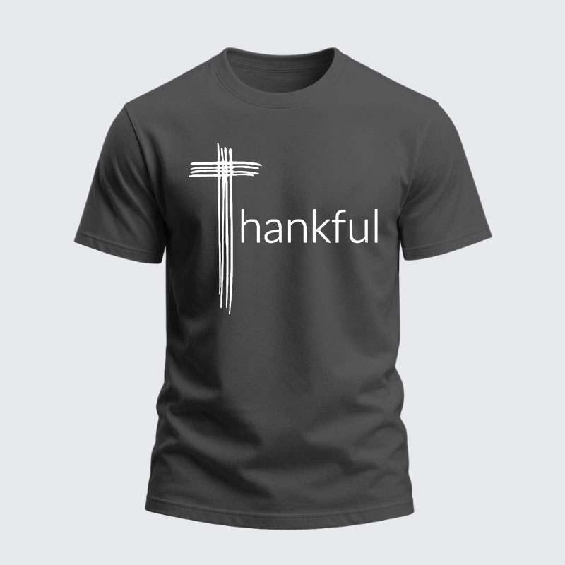Heavyweight Cotton Tee -Thankful Cross