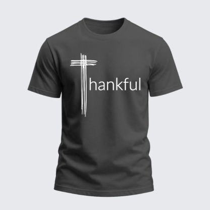 Heavyweight Cotton Tee -Thankful Cross