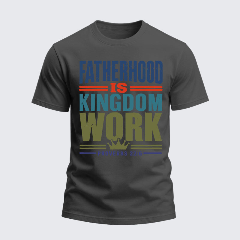Heavyweight Cotton Tee - Fatherhood is Kingdom Work