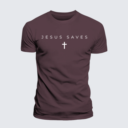 Jesus Saves Jesus God Christian Premium Mercerized Cotton Tee
