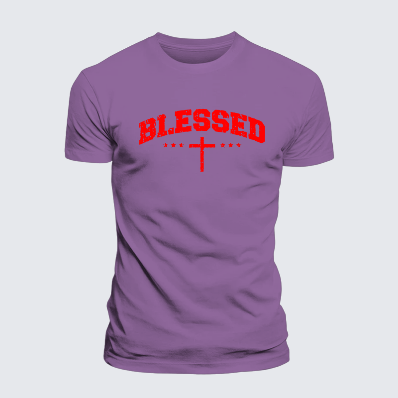 Blessed Cross Jesus God Christian Premium Mercerized Cotton Tee